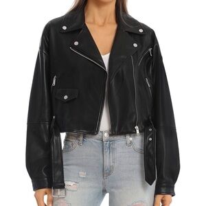 Bagatelle Black Leather Moto Jacket